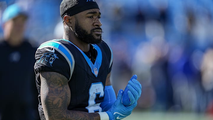 Carolina Panthers running back Miles Sanders Carolina Panthers running back Miles Sanders