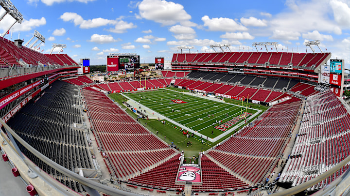 Raymond James Stadium, usually the home of the Tampa Bay Buccaneers, played host to a Savannah Banana's game this weekend.