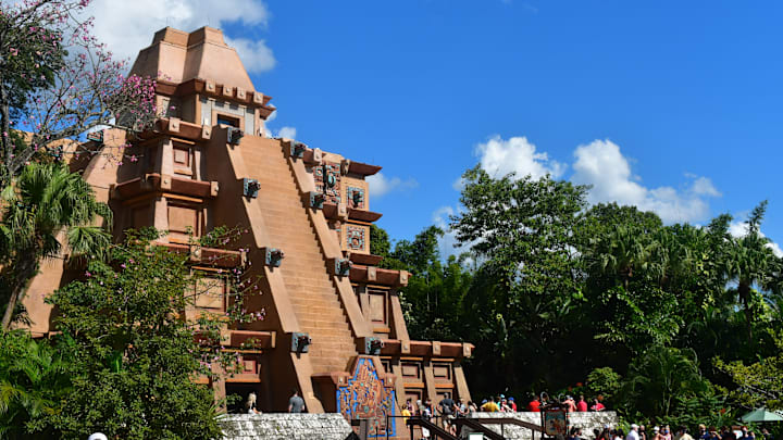 Inside the Mayan inspired building is the Three Caballeros ride. Photo by Brian Miller