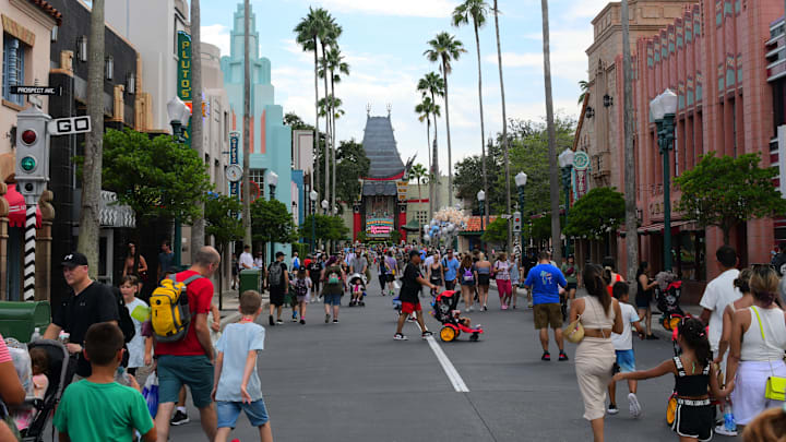 A look down the strip towards the Runaway Railroad ride. Photo Credit: Brian Miller