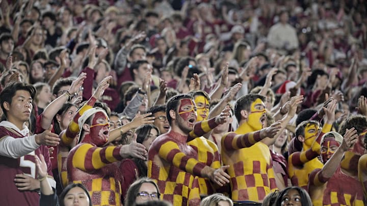 Nov 15, 2025; Tallahassee, Florida, USA; Florida State Seminoles fans during the fourth quarter against the Virginia Tech Hokies at Doak S. Campbell Stadium. Mandatory Credit: Melina Myers-Imagn Images Nov 15, 2025; Tallahassee, Florida, USA; Florida State Seminoles fans during the fourth quarter against the Virginia Tech Hokies at Doak S. Campbell Stadium. Mandatory Credit: Melina Myers-Imagn Images