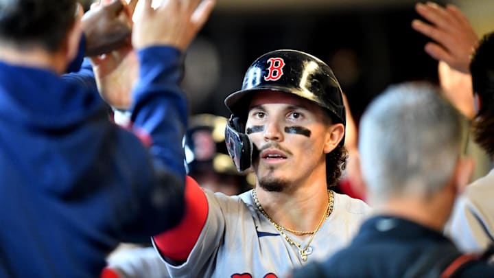 May 28, 2025; Milwaukee, Wisconsin, USA; Boston Red Sox left fielder Jarren Duran (16) celebrates with teammates in the dugout after scoring during the fourth inning against the Milwaukee Brewers at American Family Field. Mandatory Credit: Patrick Gorski-Imagn Images May 28, 2025; Milwaukee, Wisconsin, USA; Boston Red Sox left fielder Jarren Duran (16) celebrates with teammates in the dugout after scoring during the fourth inning against the Milwaukee Brewers at American Family Field. Mandatory Credit: Patrick Gorski-Imagn Images