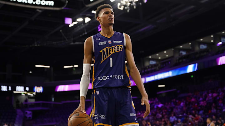 Oct 4, 2022; Henderson, NV, USA; Boulogne-Levallois Metropolitans 92 forward Victor Wembanyama (1)