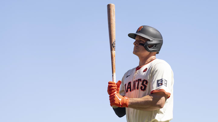 Sep 5, 2024; San Francisco, California, USA; San Francisco Giants third base Matt Chapman (26) during the eighth inning against the Arizona Diamondbacks at Oracle Park. Sep 5, 2024; San Francisco, California, USA; San Francisco Giants third base Matt Chapman (26) during the eighth inning against the Arizona Diamondbacks at Oracle Park.