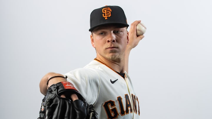 Feb 24, 2023; Scottsdale, AZ, USA; San Francisco Giants pitcher Kyle Harrison poses for a portrait