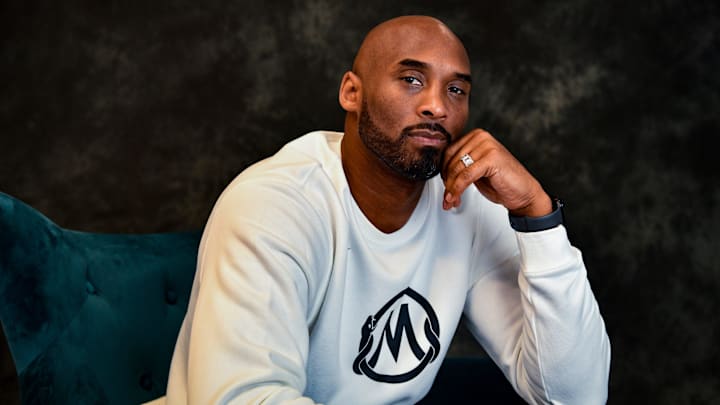 Kobe Bryant poses for a portrait inside of his office in Costa Mesa, California, on Jan. 17, 2020. Bryant, one of the greatest NBA players in history, is building an impressive resume in his post-basketball career, including winning an Academy Award.