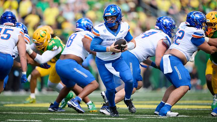 Boise State Broncos quarterback Maddux Madsen. Boise State Broncos quarterback Maddux Madsen.