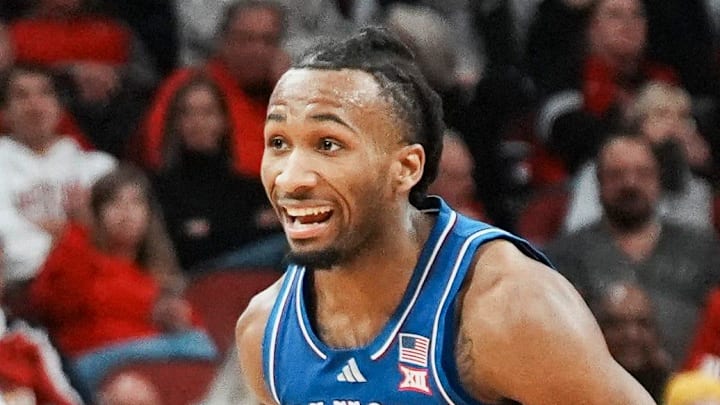 Kansas Jayhawks guard Darryn Peterson (22) scored 26 points as the Jayhawks beat host Louisville 90-82 during an exhibition game at the KFC Yum! Center in Louisville, Kentucky Friday, October 24, 2025. Kansas Jayhawks guard Darryn Peterson (22) scored 26 points as the Jayhawks beat host Louisville 90-82 during an exhibition game at the KFC Yum! Center in Louisville, Kentucky Friday, October 24, 2025.