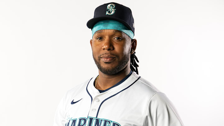 Seattle Mariners pitcher Neftali Feliz poses for a portrait during media day Feb. 20 at Peoria Sports Complex.