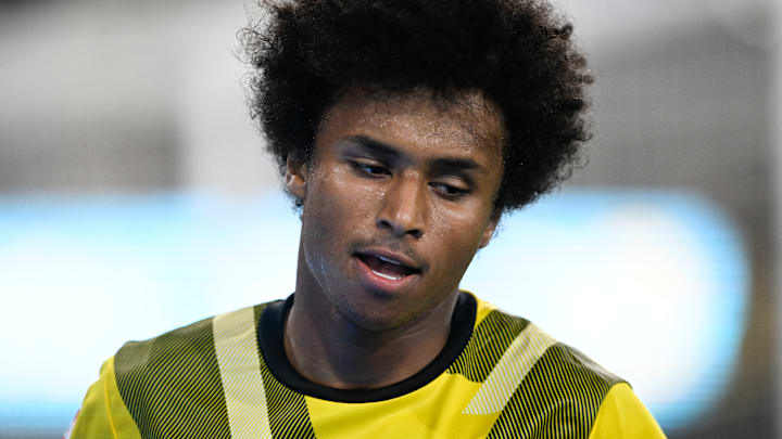 Karim Adeyemi war Teil der Dortmunder Trikot-Präsentation in Las Vegas