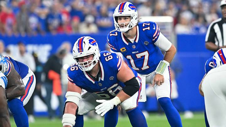 Sep. 17, 2026; Orchard Park, New York, USA; Buffalo Bills' quarterback Josh Allen (17) and center Connor McGovern (66) get ready for the snap at the line of scrimmage in the first half against the Detroit Lions at Highmark Stadium. Sep. 17, 2026; Orchard Park, New York, USA; Buffalo Bills' quarterback Josh Allen (17) and center Connor McGovern (66) get ready for the snap at the line of scrimmage in the first half against the Detroit Lions at Highmark Stadium.