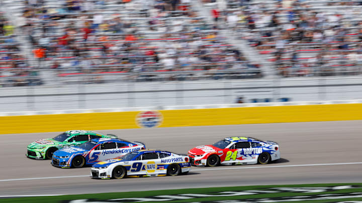 With a triple top-10, Hendrick Motorsports has found some speed in the first mile-and-a-half race with the new Chevrolet body. With a triple top-10, Hendrick Motorsports has found some speed in the first mile-and-a-half race with the new Chevrolet body.