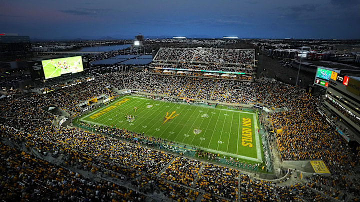 Fans fill Mountain America Stadium as the ASU Sun Devils take on the Colorado Buffaloes in Tempe on Oct. 7, 2023.