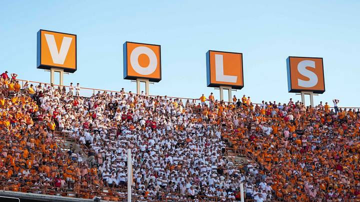 The VOLS letters during a NCAA football game between Tennessee and Georgia at Neyland Stadium in Knoxville, Tennessee, on September 13, 2025. The VOLS letters during a NCAA football game between Tennessee and Georgia at Neyland Stadium in Knoxville, Tennessee, on September 13, 2025.