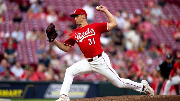 Cincinnati Reds pitcher Brent Suter (31) delivers a pitch in the third inning of the MLB game between Cincinnati Reds and St. Louis Cardinals at Great American Ball Park in Cincinnati on Wednesday, April 30, 2025. Cincinnati Reds pitcher Brent Suter (31) delivers a pitch in the third inning of the MLB game between Cincinnati Reds and St. Louis Cardinals at Great American Ball Park in Cincinnati on Wednesday, April 30, 2025.