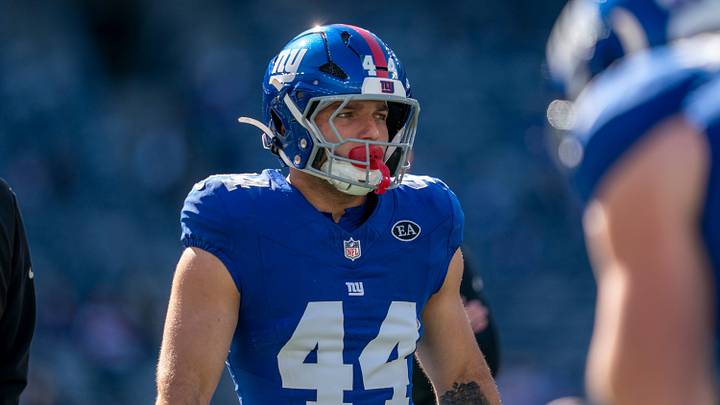 New York Giants running back Cam Skattebo (44) during a week 6 NFL football game between New York Giants and New Orleans Saints on Sunday, Oct. 18, 2026, at MetLife Stadium in East Rutherford, NJ. New York Giants running back Cam Skattebo (44) during a week 6 NFL football game between New York Giants and New Orleans Saints on Sunday, Oct. 18, 2026, at MetLife Stadium in East Rutherford, NJ.