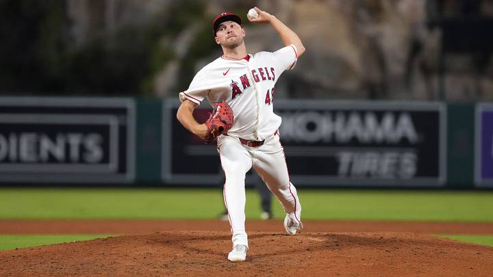 Sep 14, 2026; Anaheim, California, USA; Los Angeles Angels pitcher Reid Detmers (48) throws against the Seattle Mariners at Angel Stadium. Mandatory Credit: Kirby Lee-Imagn Images Sep 14, 2026; Anaheim, California, USA; Los Angeles Angels pitcher Reid Detmers (48) throws against the Seattle Mariners at Angel Stadium. Mandatory Credit: Kirby Lee-Imagn Images