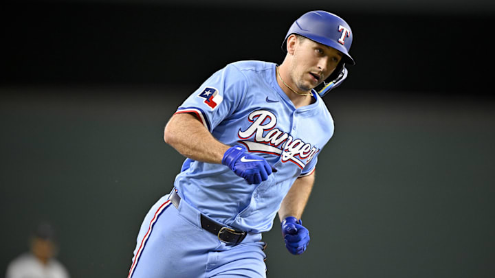 Texas Rangers left fielder Wyatt Langford.