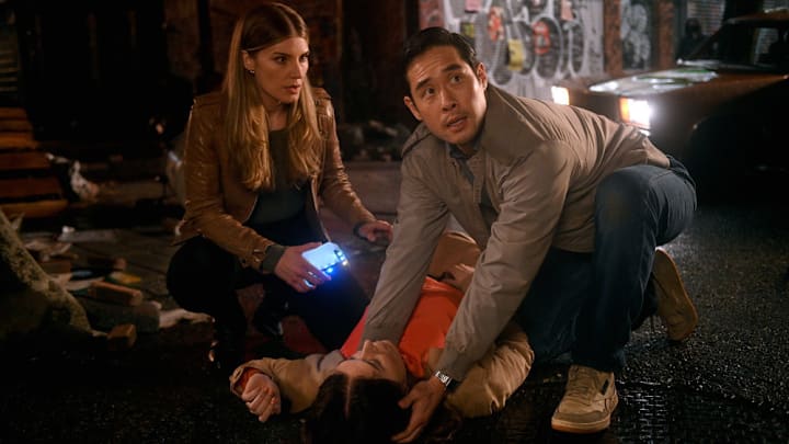 QUANTUM LEAP -- “Pilot” Episode Pilot -- Pictured: (l-r) Caitlin Bassett as Addison, Raymond Lee as Dr. Ben Seong -- (Photo by: Serguei Bachlakov/NBC)
