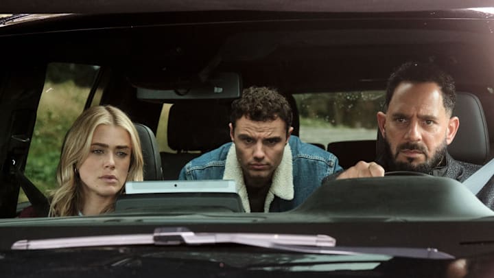 THE HUNTING PARTY -- "Tom Beecher" Episode 109 -- Pictured: (l-r)Melissa Roxburgh as Rebecca Bex Henderson, Josh McKenzie as Shane Florence, Patrick Sabongui as Ryan Hassani -- (Photo by: David Astorga/NBC)