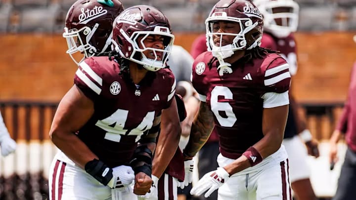 Mississippi State Linebacker Branden Jennings (#44) during the 2025 Spring Game at Davis Wade Stadium at Scott Field in Starkville, MS.