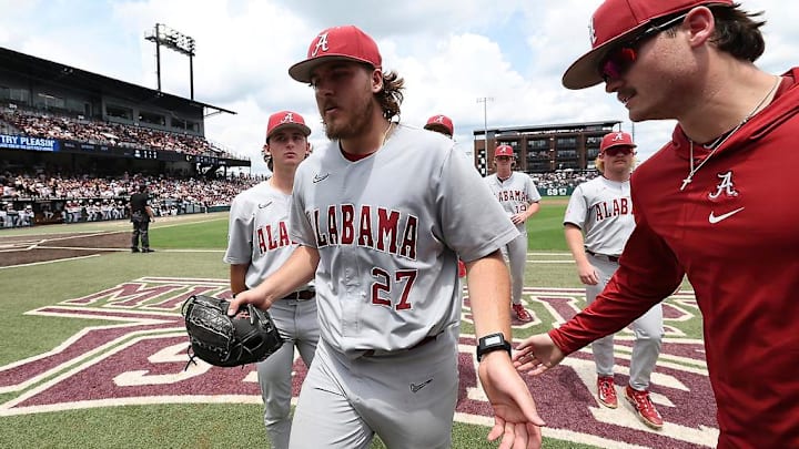 Alabama's Ben Hess (27) in a game against Mississippi State on May 5, 2024.