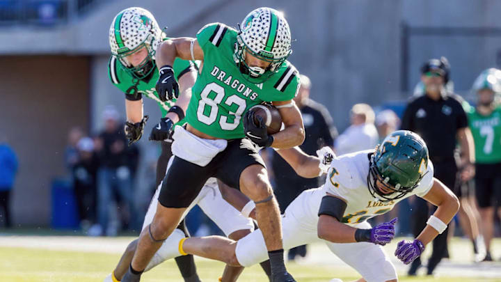Southlake Carroll running back Christian Glenn carries the ball against Longview in a Class 6A Division II semifinal game on Dec. 14 in Dallas.