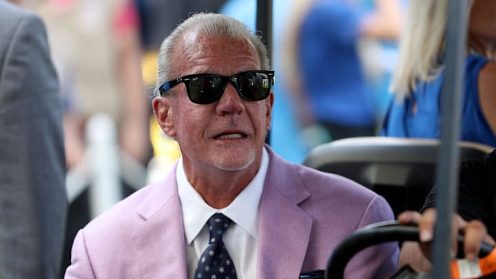 Indianapolis Colts owner Jim Irsay before the start of their game against the Los Angeles Chargers at Dignity Health Sports Park in Carson, CA., on Sunday, Sept., 8, 2019.
Indianapolis Colts Play The Los Angeles Chargers In Their Nfl Season Opener Indianapolis Colts owner Jim Irsay before the start of their game against the Los Angeles Chargers at Dignity Health Sports Park in Carson, CA., on Sunday, Sept., 8, 2019.
Indianapolis Colts Play The Los Angeles Chargers In Their Nfl Season Opener