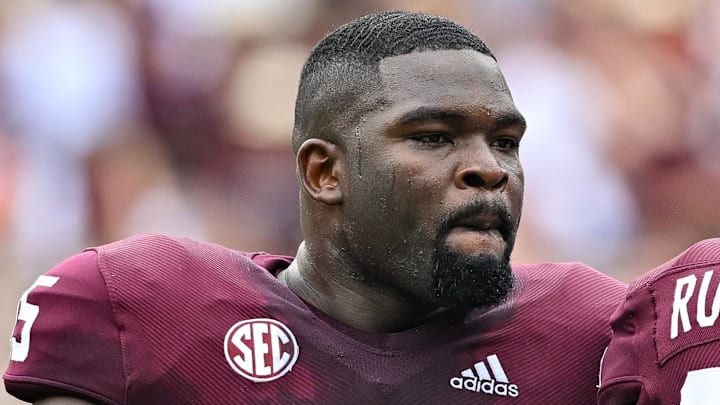 Sep 3, 2022; College Station, Texas, USA;  Texas A&M Aggies defensive lineman Albert Regis (15)