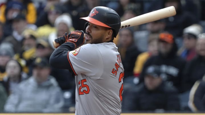 Apr 5, 2024; Pittsburgh, Pennsylvania, USA;  Baltimore Orioles right fielder Anthony Santander (25)