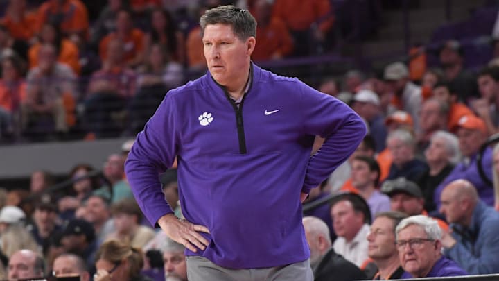 Clemson Head Coach Brad Brownell during the second half at Littlejohn Coliseum in Clemson, S.C. Tuesday, February 4, 2025. Clemson Head Coach Brad Brownell during the second half at Littlejohn Coliseum in Clemson, S.C. Tuesday, February 4, 2025.