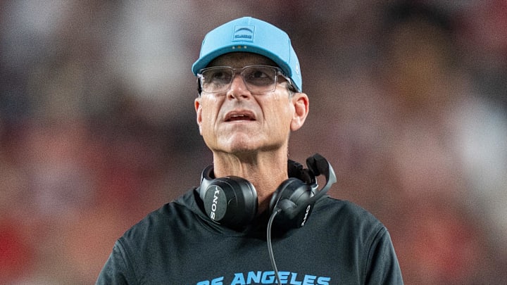 Chargers head coach Jim Harbaugh