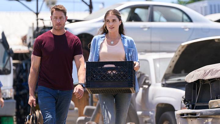 "Original Parts" -- Tracker. Pictured (L-R): Justin Hartley as Colter Shaw and Gillian Bolt as Jenna Nova "Original Parts" -- Tracker. Pictured (L-R): Justin Hartley as Colter Shaw and Gillian Bolt as Jenna Nova