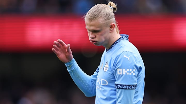 Haaland soma 34 participações em gols, a pior desde que chegou ao clube