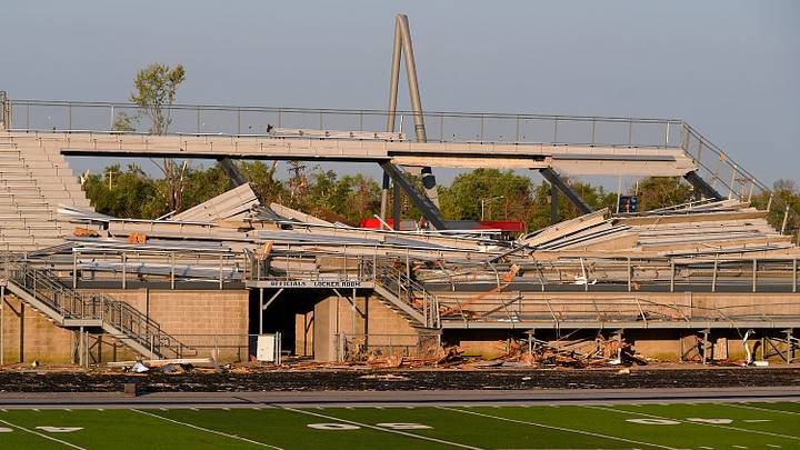 A confirmed EF-3 tornado tore through the Fox Valley area on July 27, damaging Menasha High School's Nathan Calder Stadium. Wm. Glasheen USA TODAY NETWORK-Wisconsin A confirmed EF-3 tornado tore through the Fox Valley area on July 27, damaging Menasha High School's Nathan Calder Stadium. Wm. Glasheen USA TODAY NETWORK-Wisconsin