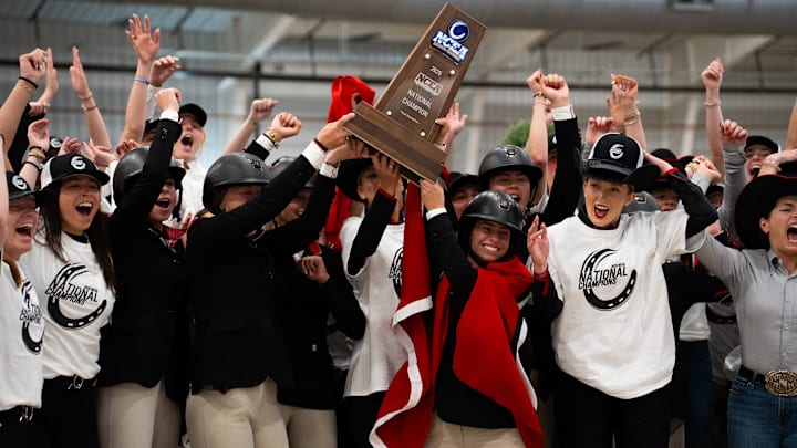 The Georgia equestrian team had plenty to celebrate on Saturday, claiming their eighth NCEA dual discipline national title. The Georgia equestrian team had plenty to celebrate on Saturday, claiming their eighth NCEA dual discipline national title.