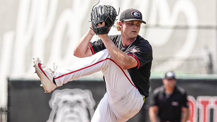 Jun 6, 2026; Athens, GA, USA; Georgia Bulldogs pitcher Joey Volchko (37) pitches against the Mississippi State Bulldogs at Foley Field. Mandatory Credit: Dale Zanine-Imagn Images Jun 6, 2026; Athens, GA, USA; Georgia Bulldogs pitcher Joey Volchko (37) pitches against the Mississippi State Bulldogs at Foley Field. Mandatory Credit: Dale Zanine-Imagn Images