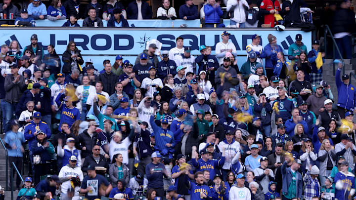 Oct 16, 2025; Seattle, Washington, USA; Fans before game four of the ALCS round for the 2025 MLB playoffs between the Toronto Blue Jays and Seattle Mariners at T-Mobile Park. Mandatory Credit: Kevin Ng-Imagn Images