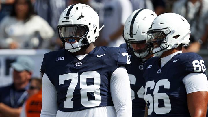 Penn State Nittany Lions offensive linesman Malachi Goodman (78) Penn State Nittany Lions offensive linesman Malachi Goodman (78)