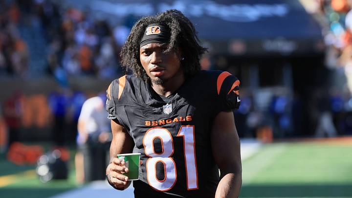 Oct 4, 2026; Cincinnati, Ohio, USA;  Cincinnati Bengals wide receiver Dohnte Meyers (81) after the game against the Jacksonville Jaguars at Paycor Stadium.  Mandatory Credit: Katie Stratman-Imagn Images