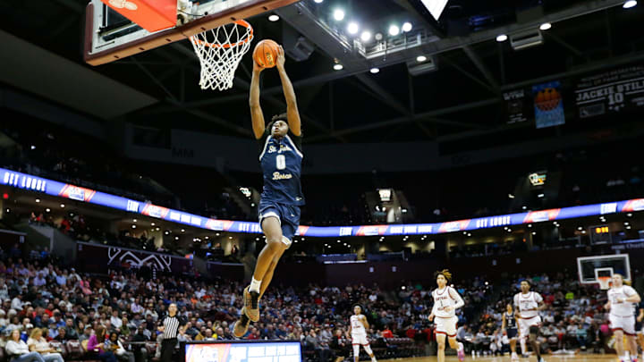 St. John Bosco's (Calif.) Brandon McCoy Jr. dunks the ball as the Braves take on the Central Bulldogs during the 39th Annual Bass Pro Shops Tournament of Champions at Great Southern Bank Arena on Thursday, Jan. 11, 2024. St. John Bosco's (Calif.) Brandon McCoy Jr. dunks the ball as the Braves take on the Central Bulldogs during the 39th Annual Bass Pro Shops Tournament of Champions at Great Southern Bank Arena on Thursday, Jan. 11, 2024.