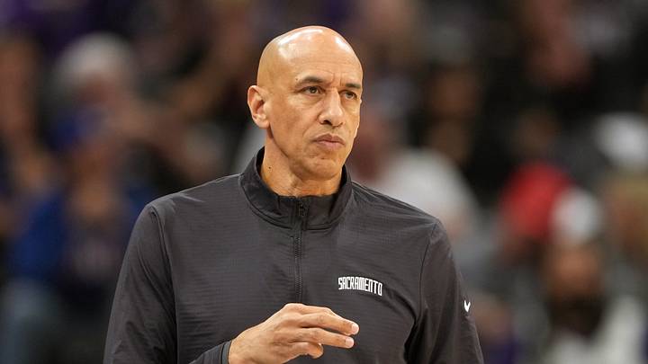 Apr 3, 2026; Sacramento, California, USA; Sacramento Kings head coach Doug Christie during the first quarter against the New Orleans Pelicans at Golden 1 Center. Apr 3, 2026; Sacramento, California, USA; Sacramento Kings head coach Doug Christie during the first quarter against the New Orleans Pelicans at Golden 1 Center.