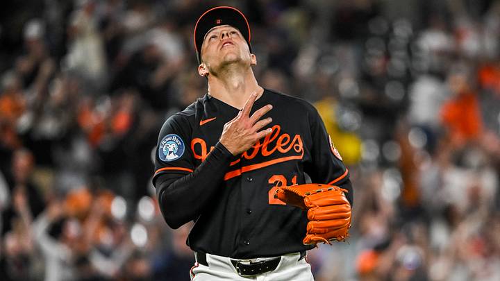 Apr 13, 2026; Baltimore, Maryland, USA; Baltimore Orioles pitcher Ryan Helsley (21) reacts after the game against the Arizona Diamondbacks at Oriole Park at Camden Yards. Mandatory Credit: Tommy Gilligan-Imagn Images Apr 13, 2026; Baltimore, Maryland, USA; Baltimore Orioles pitcher Ryan Helsley (21) reacts after the game against the Arizona Diamondbacks at Oriole Park at Camden Yards. Mandatory Credit: Tommy Gilligan-Imagn Images