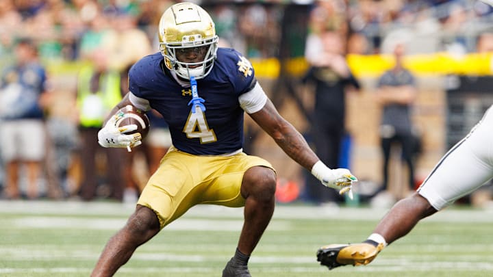 Notre Dame running back Jeremiyah Love. Notre Dame running back Jeremiyah Love.