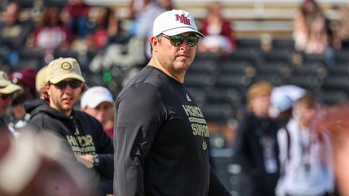 Mississippi State Bulldogs head coach Jeff Lebby looks on before the game against the Georgia Bulldogs