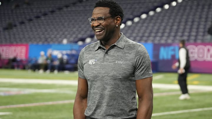 NFL Hall of Fame player Michael Irvin during the 2024 NFL Combine. NFL Hall of Fame player Michael Irvin during the 2024 NFL Combine.
