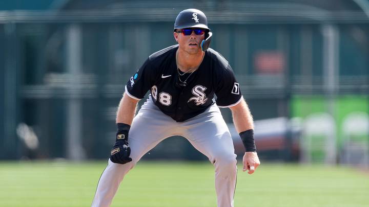 Feb 26, 2026; Phoenix, Arizona, USA; Chicago White Sox first baseman Ryan Galanie against the Los Angeles Dodgers during a spring training game at Camelback Ranch-Glendale. Mandatory Credit: Mark J. Rebilas-Imagn Images Feb 26, 2026; Phoenix, Arizona, USA; Chicago White Sox first baseman Ryan Galanie against the Los Angeles Dodgers during a spring training game at Camelback Ranch-Glendale. Mandatory Credit: Mark J. Rebilas-Imagn Images