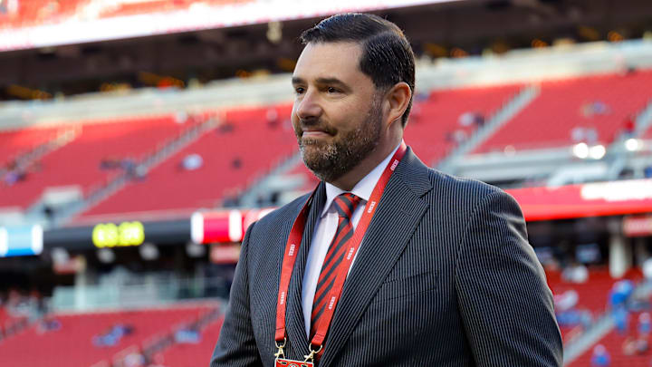 Dec 30, 2024; Santa Clara, California, USA; San Francisco 49ers chief executive officer Jed York during the game against the Detroit Lions at Levi's Stadium. Mandatory Credit: Sergio Estrada-Imagn Images Dec 30, 2024; Santa Clara, California, USA; San Francisco 49ers chief executive officer Jed York during the game against the Detroit Lions at Levi's Stadium. Mandatory Credit: Sergio Estrada-Imagn Images