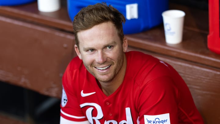 Mar 12, 2026; Phoenix, Arizona, USA; Cincinnati Reds second baseman Matt McLain against the Los Angeles Dodgers during a spring training game at Camelback Ranch-Glendale. Mandatory Credit: Mark J. Rebilas-Imagn Images Mar 12, 2026; Phoenix, Arizona, USA; Cincinnati Reds second baseman Matt McLain against the Los Angeles Dodgers during a spring training game at Camelback Ranch-Glendale. Mandatory Credit: Mark J. Rebilas-Imagn Images