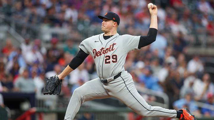 Apr 29, 2026; Atlanta, Georgia, USA; Detroit Tigers starting pitcher Tarik Skubal (29) throws against the Atlanta Braves in the second inning at Truist Park. Apr 29, 2026; Atlanta, Georgia, USA; Detroit Tigers starting pitcher Tarik Skubal (29) throws against the Atlanta Braves in the second inning at Truist Park.